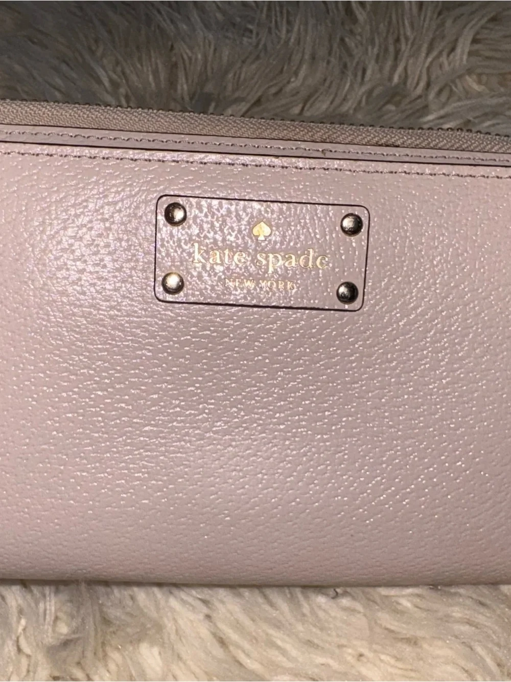 Kate Spade Layton Wellesley Grand Street Zip Wristlet Wallet Mousse Frosting EUC